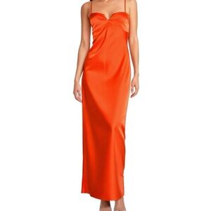 Gianni Bini Diana Vibrant Satin Slip Sweetheart Neck Dress NWT SZ 8